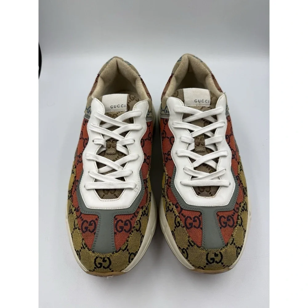 Gucci Rhyton GG Sneakers US 11.5 Multi Monogram Canvas Low Top Runners